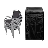 WANGYZJ Garden Chair Covers, 210D Outdoor Patio Furniture Covers, Waterproof Outdoor Lawn Patio Furniture Covers for Stackable Chairs (Black, 68 x 68 x 120)