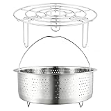 2 Pcs Steamer Basket Steamer Rack, 304 Stainless Steel Vegetable Food SteamerRack for Pressure Cooker Multi-Functional Steamerbasket Accessories Set