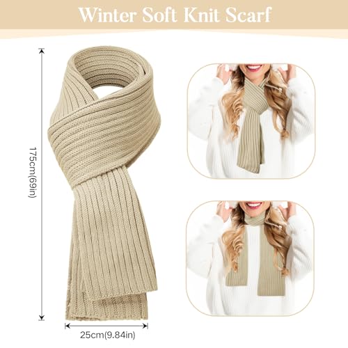 Winter Beanie Hat Scarf Gloves Set for Women Knit Scarf Stay Warm Hats Touch Screen Gloves Winter Essentials4