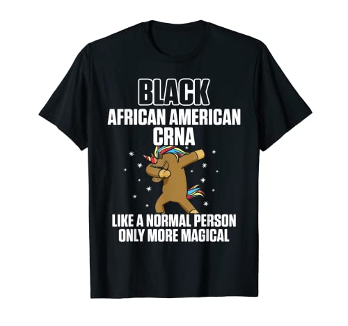 Black History Month CRNA Unicorn Afroamericano Camiseta