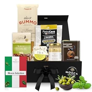 Mosca Selection cadeauset: Hoogwaardige delicatessenzaak met pasta, pesto, truffelboter, kruiden en olijfolie – het perfecte cadeau-idee voor fijnproevers