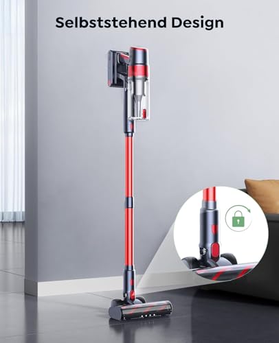 SunSare SunSare Akku Staubsauger Kabellos 50KPa/600W/65Min, Akkustaubsauger mit Automatikmodus, Wandmontierte Ladestation, Touchscreen, 1M Schlauch für Hartböden Teppiche Tierhaare Auto - Designansicht 6 | Tages Deals