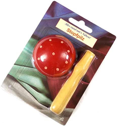 Darning mushroom made of wood, painted, various colours
