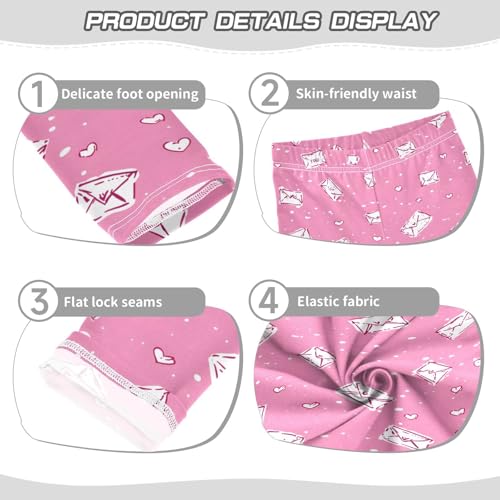 Cute Pink Letter Girls Leggings Soft Stretch Workout Yoga Dance Pants for Kids Casual Tights3