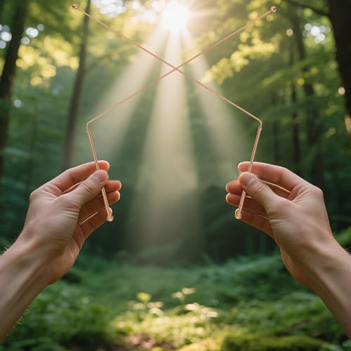 2 Stück Wünschelruten, Energiestäbe, Spirituelle Sondenstab, Hergestellt aus 99,9% Reinem Kupfer, Zum Auffinden von Wasserquellen, Vergrabenen Gegenständen und Geistern
