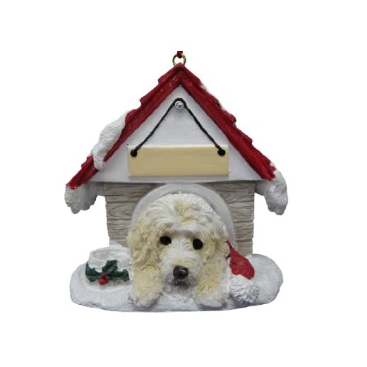 Labradoodle Ornament een leuk geschenk voor eigenaar Labradoodle handgeschilderd en eenvoudig gepersonaliseerd"Doghouse" ornament met magnetische achterkant