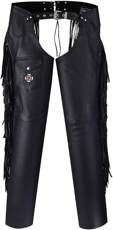 Assless Leather Chaps for Men and Women – Premium Full Grain Cowhide Western Cowboy Motorcycle Chaps – Handmade - Image 2