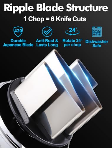 Image of Food Chopper, Hand Chopper Dicer Easy to Clean, Manual Slap Vegetable Chopper Onion Cutter, Garlic Chopper Mincer for Onion, Nut, Tomato, Pepper, Celery, etc