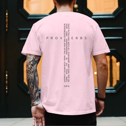 Image of Christian Shirts for Men Vintage Religious Cross Bible Verse T-Shirt Jesus Faith Tshirt Inspirational Graphic Tees