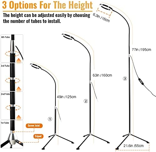 KOOSTONE Floor Lamp, Floor Lamps, Standing Lamp for Living Room, Standard LED Lamp for Bedroom, 800Lumen, Remote Control and UK Adapter Included.