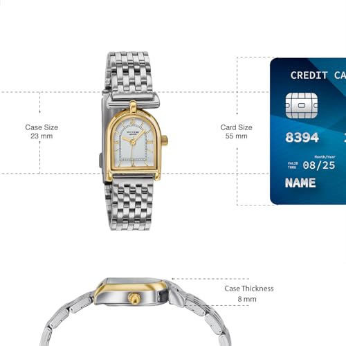 Image of Sonata Poze 8 Quartz Analog Watch and Jewellery Combo for Women with White Dial & IPS Alloy Strap - SP80175BM01WF