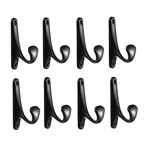 Percheros Pared Paquete de 8 ganchos de metal for colgar en la pared con ganchos de tornillo Ganchos utilitarios for abrigos Bufandas Bolsas Toallas Llaves Sombreros Tazas Sombreros Perchero para Ropa