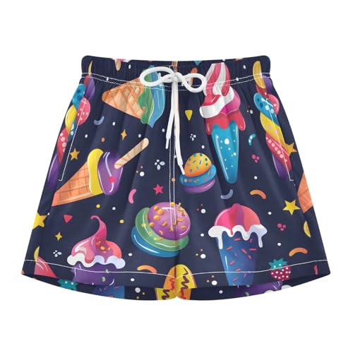 Bolaz Toddler Boys Swimwear Swim Trunks with Compression Liner 4T Colorful Ice-Cream
