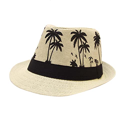 Chapeau d'été pour adulte - Pêcheur - Chapeau de paille décontracté - Chapeau de plage - Chapeau de pêche enfant, beige, taille unique Cover