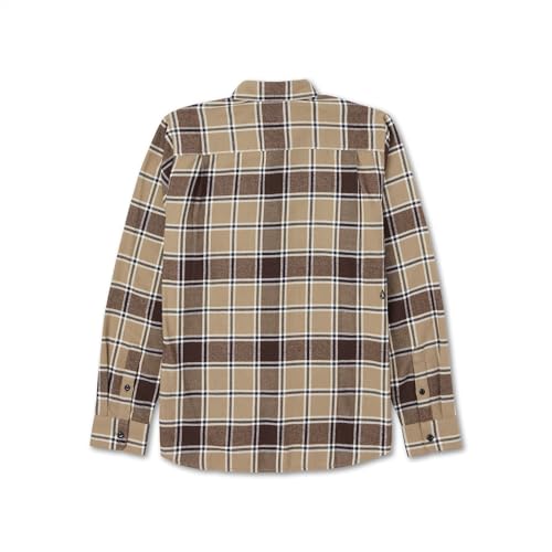 Image of Volcom Men's Caden Plaid Long Sleeve Flannel Shirt - Button-Front, Soft Brushed Cotton