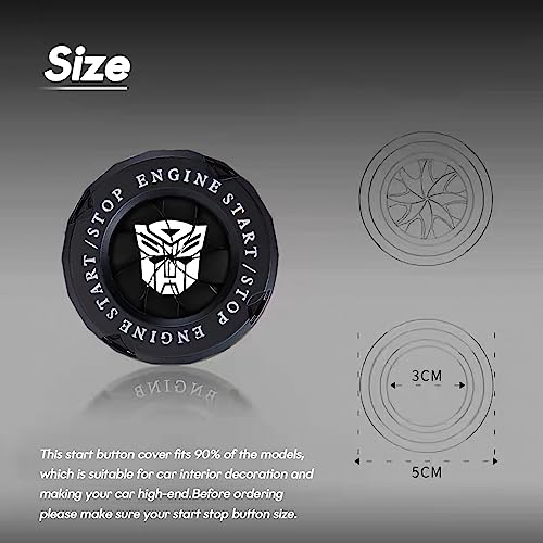 Image of Rotary Push Start Button Cover, Transformers Universal Car Engine Start Button Cover, Car Stickers Interior Decor, Car Accessories Motorcycle Ignition Key Switch Cover
