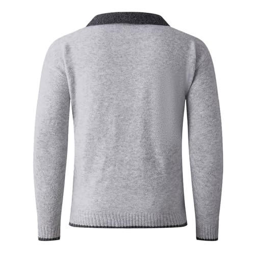 Suéter de punto premium de dos piezas con cuello en V liso 3