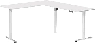 VIVO Electric Corner 75 x 63 inch L-Shaped Standing Desk, Memory Height Adjustment, White Top White Frame, DESK-E3CTW-75