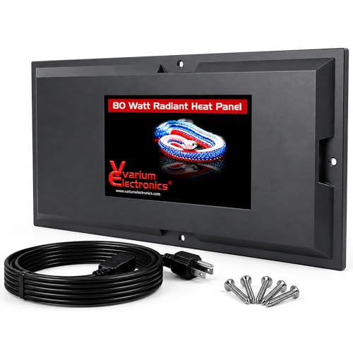 Vivarium Electronics Radiant Heat Panels Made in USA 80WPremium Reptile Heater Mounts Easily with Included Screws Reptile Heat Panel Snake Heater Bearded Dragon Gecko and Hermit Crab Accessories