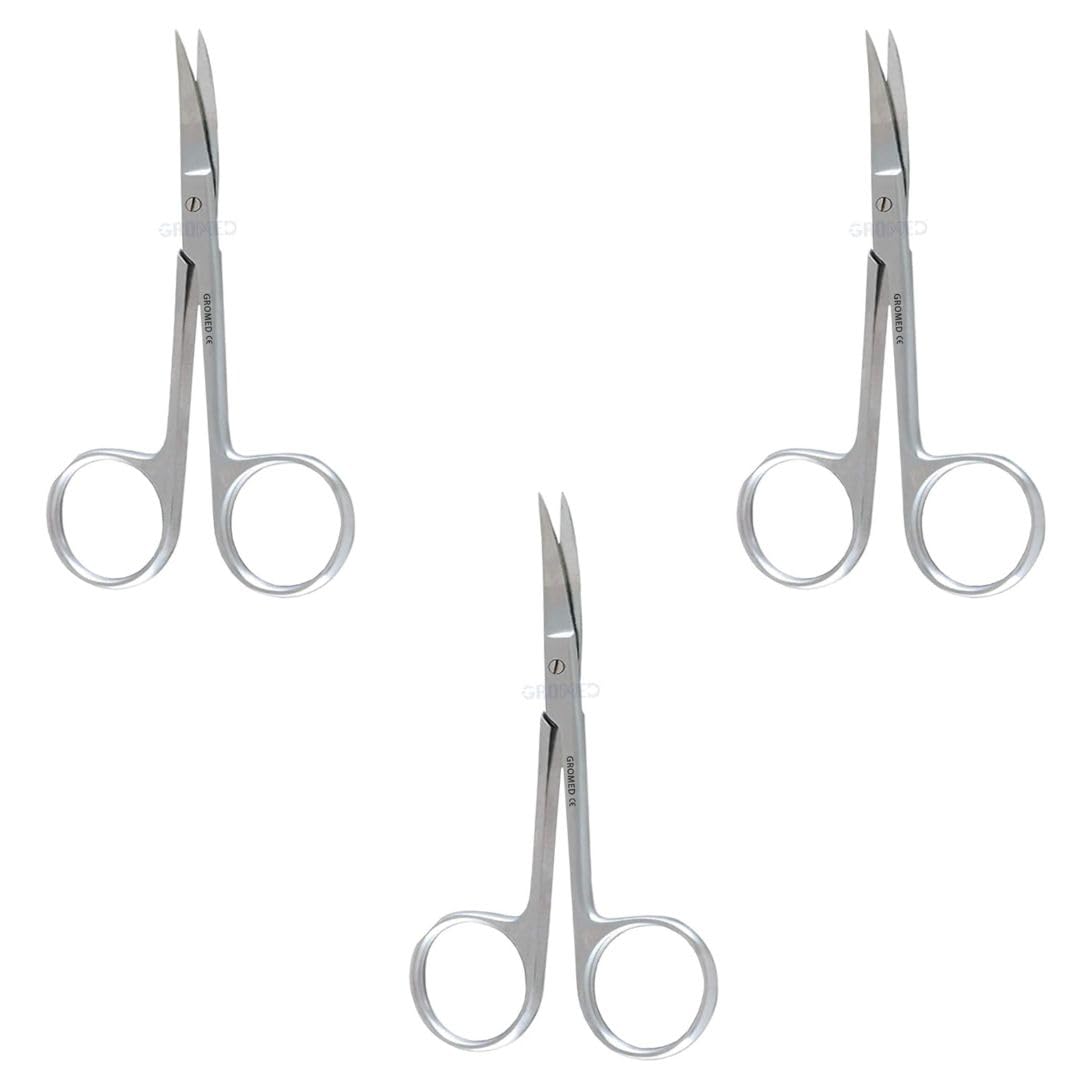 Gromed Nose Hair and Eyebrows Hair Cutting Curved Scissor | Precision for Manicure, Curved Blade| Scissor for Beard, Mustache| for Facial Hair Cutting, Silver SS (3)-image-40