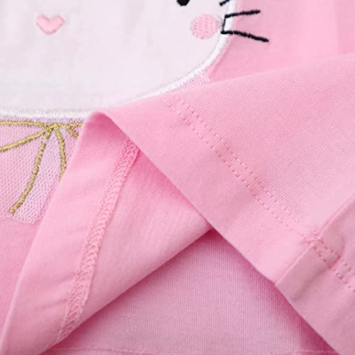 Image of Toddler Girls T-Shirt Short Sleeve Shirt Unicorn Bunny Print Cute Summer Tops Tees Dinosaur Graphic