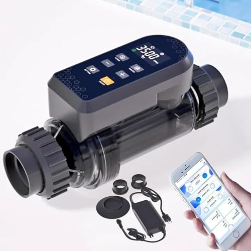 Generador De Cloro Salino,Sistema De CloracióN De Agua Salada Para Piscinas,Wifi Integrado Y Control Remoto Por AplicacióN,Clorador De Agua Salada Para Piscinas Con Panel Digital Inteligente.,25g/h