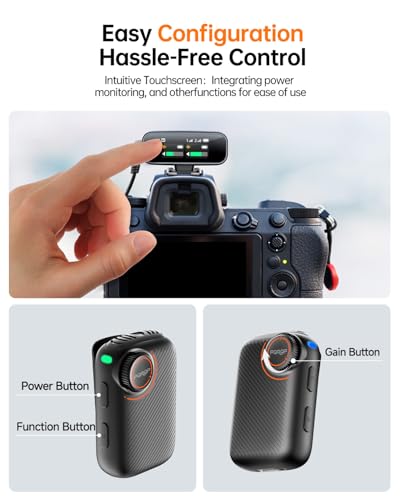 Image of PQRQP S20 Mic (2 TX + 1 RX + Charging Case), Mini Microphone for iPhone /Android /Camera, 48kHz /24-bit High Audio, AI Noise Cancelling, 48h Use, 820ft Range, Wireless Microphones for Vlog, Streaming