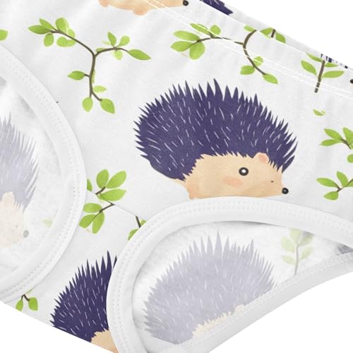 Cute Hedgehogs Leaves Little Girl Panties Toddler Underwear Floral Cotton Bright Undies Kids Briefs 2t4