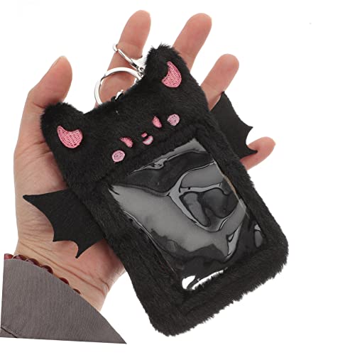 DOITOOL Plush Card Holder Keychain Sleeve for Photos Postcards Collectibles Cute Demon Wings Design Compact Lightweight for Students Collectors2