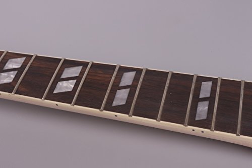 Electric Guitar Neck 22 Fret 24.75 Inch Maple Rosewood Fretboard Diamond Inlay Replacement Binding Head Stock Bolt On Heel #TOP4