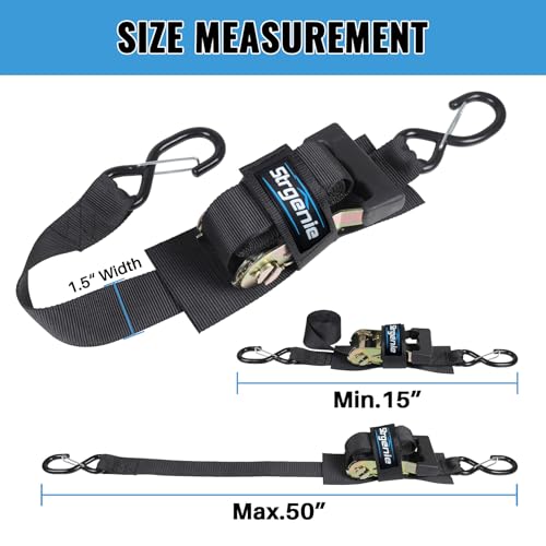 Strgenie 1.6IN 4FT Transom Tie Down Straps Heavy Duty Ratchet Straps by Strgenie - Used condition - Image 4