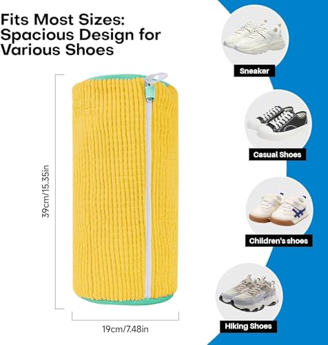 Image of Shoe Washing Machine Bag Laundry Shoes Bag for Washer and Dryer Reusable and Durable Zipper Plush Washing Machine Bags for Sneakers, Running Shoes, Sock and Toys
