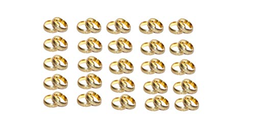 Divine Glance Napkin Rings Set Engraved Brass Design for Home Kitchen Dining Room Engraved Gold, Set of 50