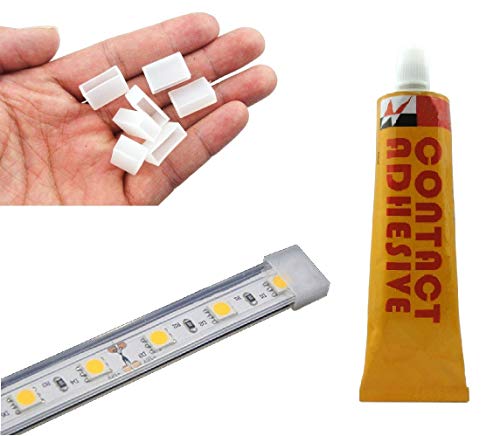 MSDUSA 50 Pack End Cap Cover with Sealant Use for 12mm/0.47in Width IP67/IP68 Waterproof Silicone led Strip Light