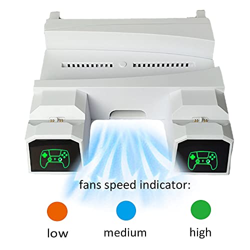 Mydio Vertical Cooling Station Vertical Controller Charger Stand Suction Game Cooling Fan Stand For 5 Console Vertical Charging With Ac Adapter #TOP3