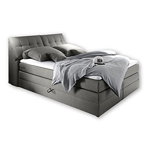 Stella Trading SPACE 1 Boxspringbett 180x200 mit Bettkasten, Grau -...