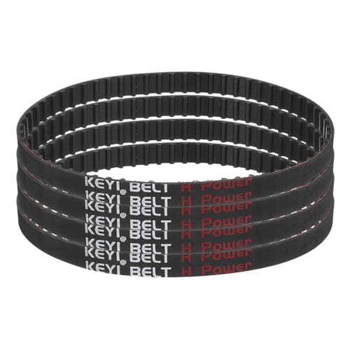 sourcing map 4pcs 124XL 037 Timing Belt 62 Teeth Rubber Geared Cogged Belt, 0.37" Width, 0.20" Pitch Mechanical Replacement Belts