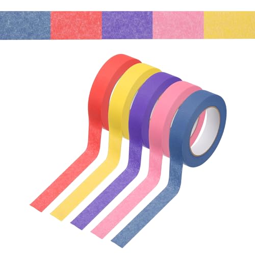 Image of PATIKIL 1 Inch x 275 Yards Painters Tape, Adhesive Masking Tape Paint Tapes for Wall Painting DIY Artist Craft Arts Decoration Labeling, Multicolored