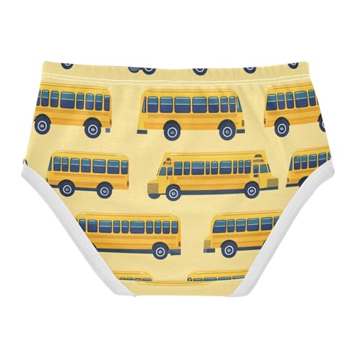 Wusikd Yellow School Buses Girls' Underwear Cotton Girls Briefs Soft Toddler Underwear 2T2
