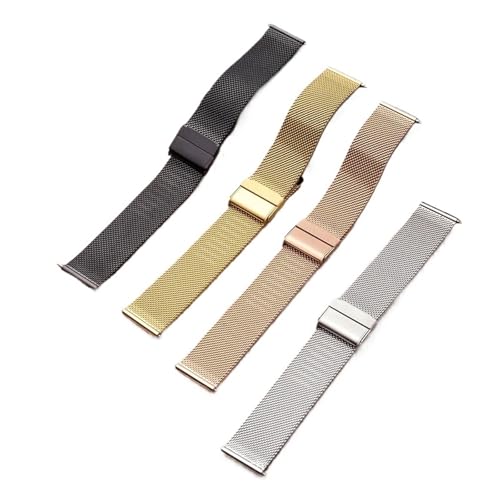 Bracelet de montre en maille acier unisexe de 12mm à 24mm