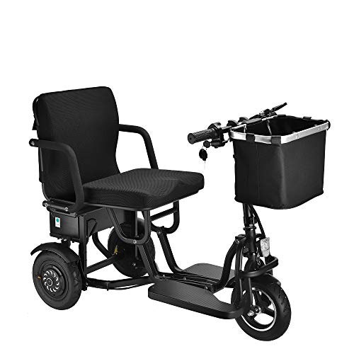 Wisging Scooter Mobility Folding Electric Mobility Scooter 3 Wheel Lightweight Portable Power Travel Scooters - Support 270 Lbs Weight Only 55 Lbs Long Range(15 Mile) #TOP2