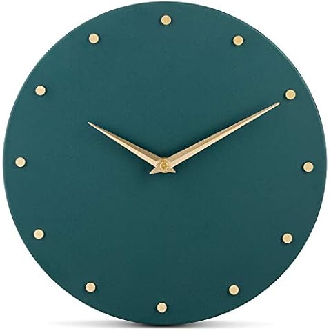 Bernhard Products Decorative Modern Wall Clock Silent 12 Inch All Metal Dark Teal, No Numbers Minimalist Decor Cover