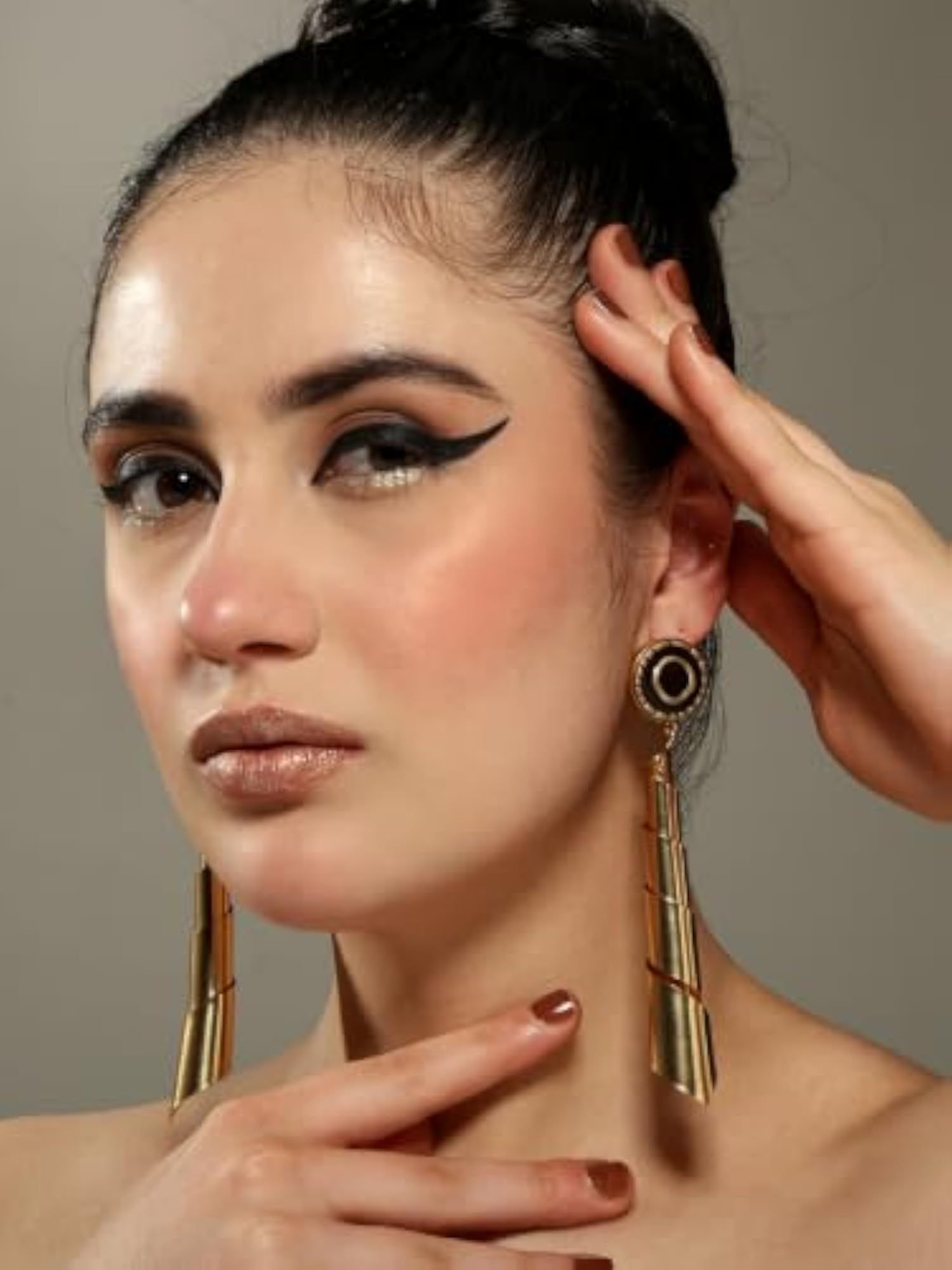 Women's Gold Tone Dangle Earrings, Gift for Her