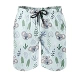 Youturnnow Koala Blätter Badehose für Herren Jungen Badeshorts für Männer Kurz Schnelltrockend Beachshorts Boardshorts Strandshorts Schwimmhose Swim Shorts Multicolor 5XL