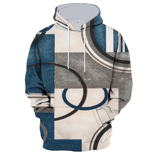 GOFULY Sweatshirt For Mens Graphic Lightweight Fall 3D Print Hoodie Long Sleeve Pullover Winter Drawstring Clothe With Pocket