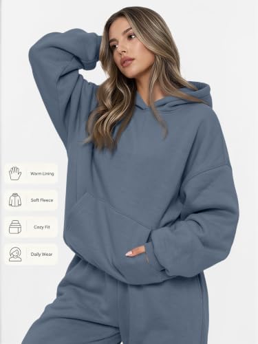 Image of AUTOMET Womens 2 Piece Lounge Sweatsuit Fall Fashion Matching Sweat Sets | Oversized Fall Hoodies & Baggy Jogger Sweatpants Fashion 2026 Outfits