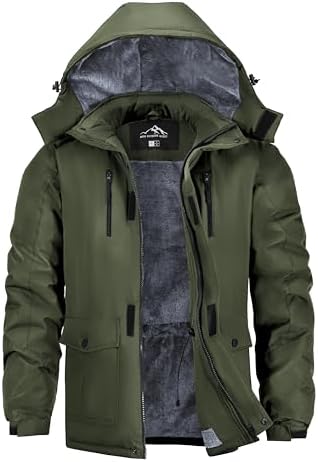 Tansozer Herren Wasserabweisende Gefütterte Winterjacke