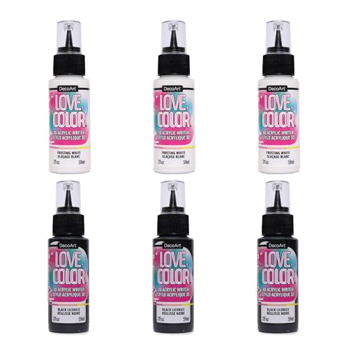 DecoArt Love Color Acrylic Paint Writers Set – Black &