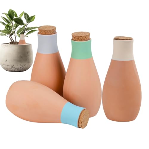Jardinière en céramique et piquets d'arrosage en terre cuite authentique