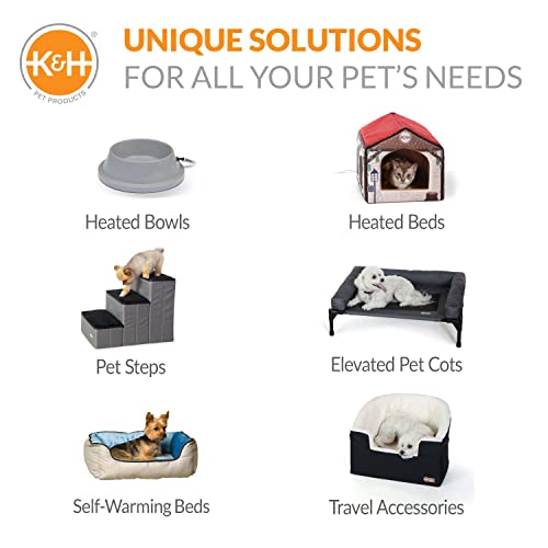 K&H Pet Product Bucket Booster Dog Car Seat With Dog Seat Belt For Car, Washable Small Dog Car Seat, Sturdy Dog Booster Seats For Small Dogs, Medium Dogs, 2 Safety Leashes, Large Black/Cream #TOP7